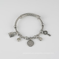 Edelstahl Hand aus Fatima Armband Titanstahl -Schlüsselschloss mit Diamant -Rundarmbandschmuck